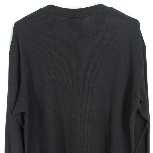 Southpole Long Sleeve Shirt Mens Size XL Black Waffle Knit Thermal Crewneck Tee - Picture 5 of 5
